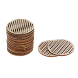 Maxbell 20 Piece Natural Multi-hole Wooden Pendant Cross Stitch Board 50mm circle
