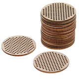 Maxbell 20 Piece Natural Multi-hole Wooden Pendant Cross Stitch Board 50mm circle
