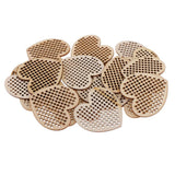 Maxbell 20 Piece Natural Multi-hole Wooden Pendant Cross Stitch Board 50mm heart