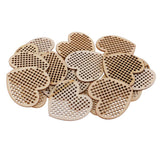 Maxbell 20 Piece Natural Multi-hole Wooden Pendant Cross Stitch Board 50mm heart