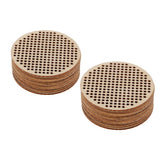 Maxbell 20 Piece Wood Hole Paved Plaque Embellishment Cross Stitch Wooden Board 63mm