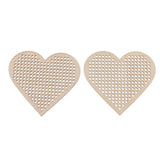 Maxbell 20 Piece Natural Multi-hole Wooden Pendant Cross Stitch Board 70x75mm heart