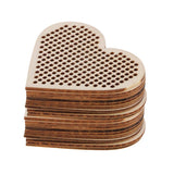 Maxbell 20 Piece Natural Multi-hole Wooden Pendant Cross Stitch Board 70x75mm heart