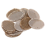 Maxbell 20 Piece Natural Multi-hole Wooden Pendant Cross Stitch Board  60x45mm oval