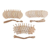 Maxbell 10 Pieces Unfinished Wood Leaf Shapes Craft Wooden Tags Bodhi leaf 80x48x2mm