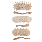 Maxbell 10 Pieces Unfinished Wood Leaf Shapes Craft Wooden Tags Bodhi leaf 80x48x2mm