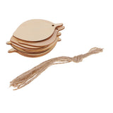 Maxbell 10 Pieces Unfinished Wood Leaf Shapes Craft Wooden Tags Bodhi leaf 80x48x2mm