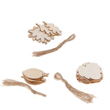 Maxbell 10 Pieces Unfinished Wood Leaf Shapes Craft Wooden Tags Bodhi leaf 80x48x2mm