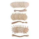 Maxbell 10 Pieces Unfinished Wood Leaf Shapes Craft Wooden Tags Bodhi leaf 80x48x2mm