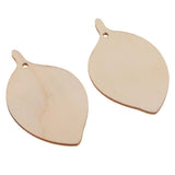 Maxbell 10 Pieces Unfinished Wood Leaf Shapes Craft Wooden Tags Bodhi leaf 80x48x2mm