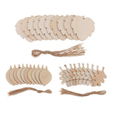 Maxbell 10 Pieces Unfinished Wood Leaf Shapes Craft Wooden Tags Bodhi leaf 80x48x2mm