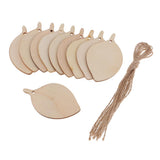 Maxbell 10 Pieces Unfinished Wood Leaf Shapes Craft Wooden Tags Bodhi leaf 80x48x2mm