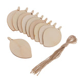 Maxbell 10 Pieces Unfinished Wood Leaf Shapes Craft Wooden Tags Bodhi leaf 80x48x2mm