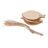 Maxbell 10 Pieces Unfinished Wood Leaf Shapes Craft Wooden Tags Bodhi leaf 80x48x2mm