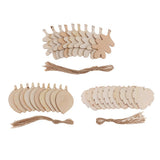 Maxbell 10 Pieces Unfinished Wood Leaf Shapes Craft Wooden Tags Bodhi leaf 80x48x2mm