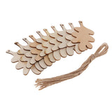 Maxbell 10 Pieces Unfinished Wood Leaf Shapes Craft Wooden Tags Pine leaf 80x50x2mm