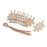 Maxbell 10 Pieces Unfinished Wood Leaf Shapes Craft Wooden Tags Pine leaf 80x50x2mm