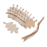 Maxbell 10 Pieces Unfinished Wood Leaf Shapes Craft Wooden Tags Pine leaf 80x50x2mm