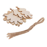 Maxbell 10 Pieces Unfinished Wood Leaf Shapes Craft Wooden Tags Pine leaf 80x50x2mm