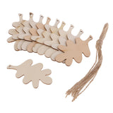 Maxbell 10 Pieces Unfinished Wood Leaf Shapes Craft Wooden Tags Pine leaf 80x50x2mm