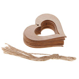 Maxbell 10 Pieces Wood Hollow Christmas Tree Hanging Ornament Heart 90x90mm