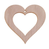 Maxbell 10 Pieces Wood Hollow Christmas Tree Hanging Ornament Heart 90x90mm