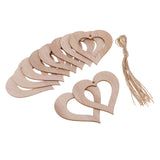 Maxbell 10 Pieces Wood Hollow Christmas Tree Hanging Ornament Heart 90x90mm