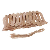 Maxbell 10 Pieces Wood Hollow Christmas Tree Hanging Ornament Bell 88x85mm