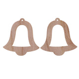 Maxbell 10 Pieces Wood Hollow Christmas Tree Hanging Ornament Bell 88x85mm