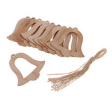 Maxbell 10 Pieces Wood Hollow Christmas Tree Hanging Ornament Bell 88x85mm