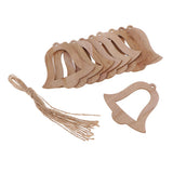 Maxbell 10 Pieces Wood Hollow Christmas Tree Hanging Ornament Bell 88x85mm