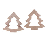 Maxbell 10 Pieces Wood Hollow Christmas Tree Hanging Ornament Christmas Tree 85x85mm