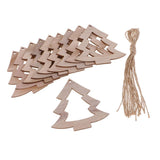 Maxbell 10 Pieces Wood Hollow Christmas Tree Hanging Ornament Christmas Tree 85x85mm