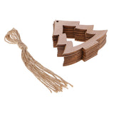 Maxbell 10 Pieces Wood Hollow Christmas Tree Hanging Ornament Christmas Tree 85x85mm