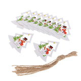 Maxbell 10 Piece Wooden Christmas Tree Hanging Decoration Ornament Xmas Tree 61x61mm
