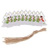 Maxbell 10 Piece Wooden Christmas Tree Hanging Decoration Ornament Xmas Tree 61x61mm