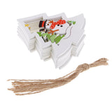 Maxbell 10 Piece Wooden Christmas Tree Hanging Decoration Ornament Xmas Tree 61x61mm