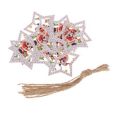 Maxbell 10 Piece Wooden Christmas Tree Hanging Decoration Ornament Star 75mm