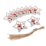 Maxbell 10 Piece Wooden Christmas Tree Hanging Decoration Ornament Star 75mm
