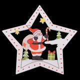 Maxbell 10 Piece Wooden Christmas Tree Hanging Decoration Ornament Star 75mm