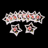 Maxbell 10 Piece Wooden Christmas Tree Hanging Decoration Ornament Star 75mm
