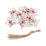 Maxbell 10 Piece Wooden Christmas Tree Hanging Decoration Ornament Star 75mm