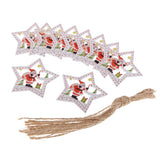 Maxbell 10 Piece Wooden Christmas Tree Hanging Decoration Ornament Star 75mm