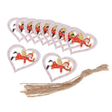 Maxbell 10 Piece Wooden Christmas Tree Hanging Decoration Ornament Heart 68x63mm