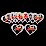 Maxbell 10 Piece Wooden Christmas Tree Hanging Decoration Ornament Heart 68x63mm