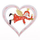 Maxbell 10 Piece Wooden Christmas Tree Hanging Decoration Ornament Heart 68x63mm