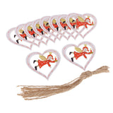 Maxbell 10 Piece Wooden Christmas Tree Hanging Decoration Ornament Heart 68x63mm