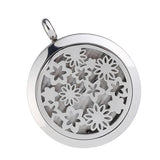 Maxbell Stainless Steel Hollow Round Photo Frame Charms Pendants Snowflake