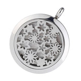 Maxbell Stainless Steel Hollow Round Photo Frame Charms Pendants Snowflake
