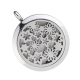 Maxbell Stainless Steel Hollow Round Photo Frame Charms Pendants Snowflake